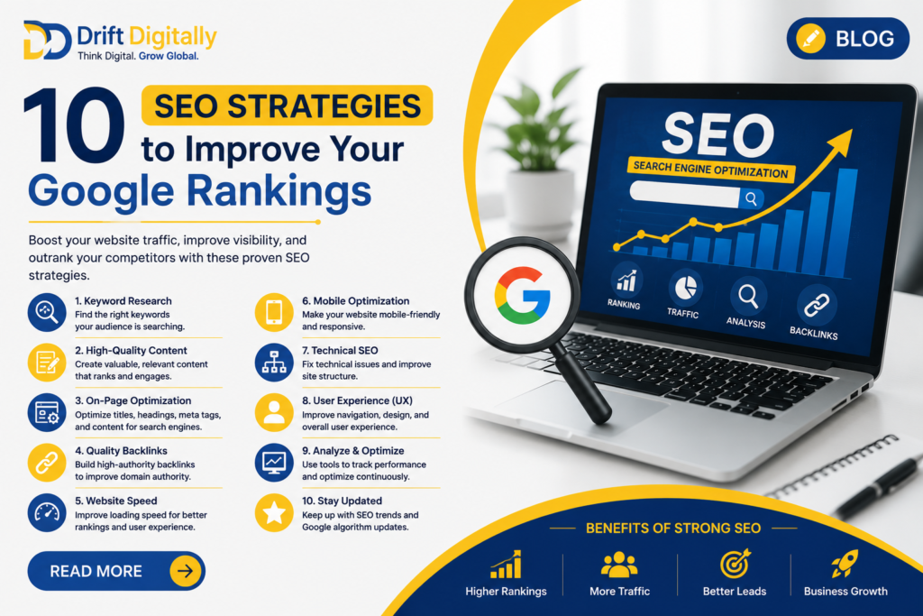10 SEO Strategies to Improve Your Google Rankings